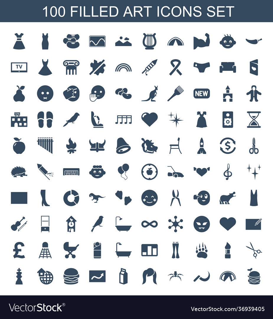 Art Icons Royalty Free Vector Image - Vectorstock