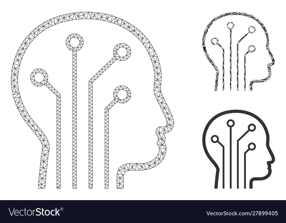 Artificial intelligence mesh wire frame vector image Artificial intelligence mesh wire frame
