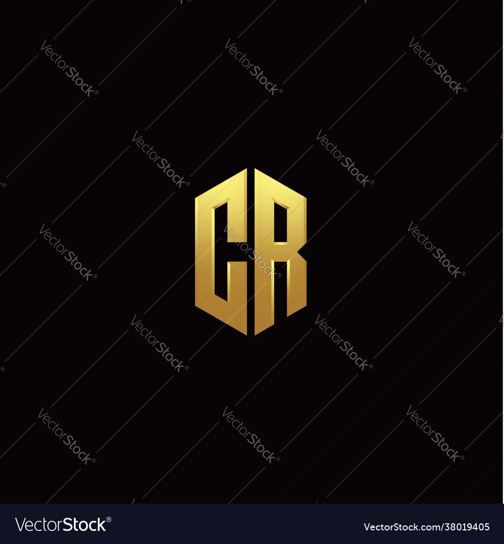 C r modern monogram style initial logo template vector image C r modern monogram style initial logo template