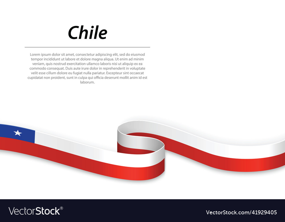 Chile Flag Ribbon Banner