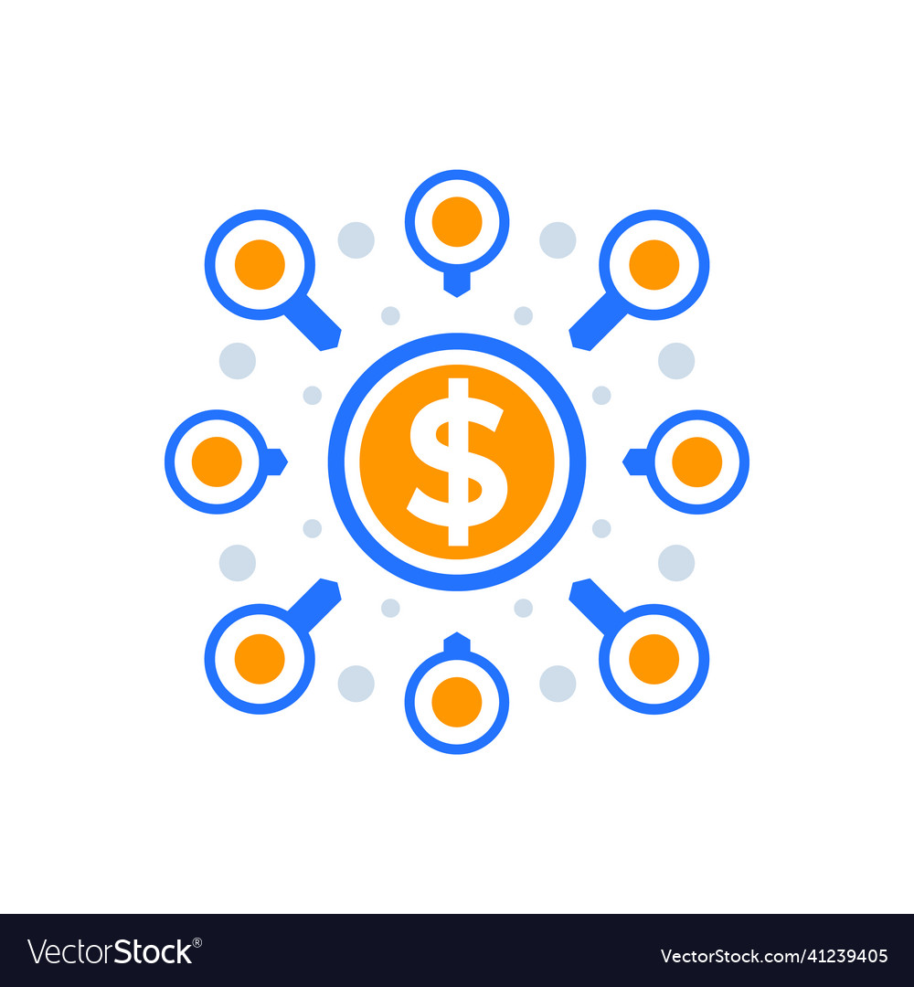 Crowdfunding project funding financing icon Vector Image