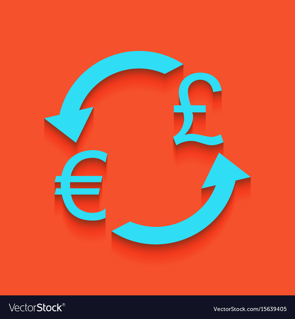 Currency exchange sign euro and uk pound