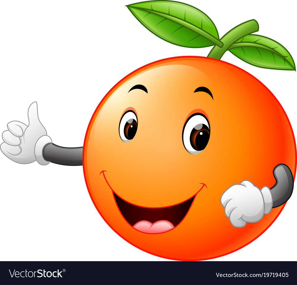 cartoon orange with face