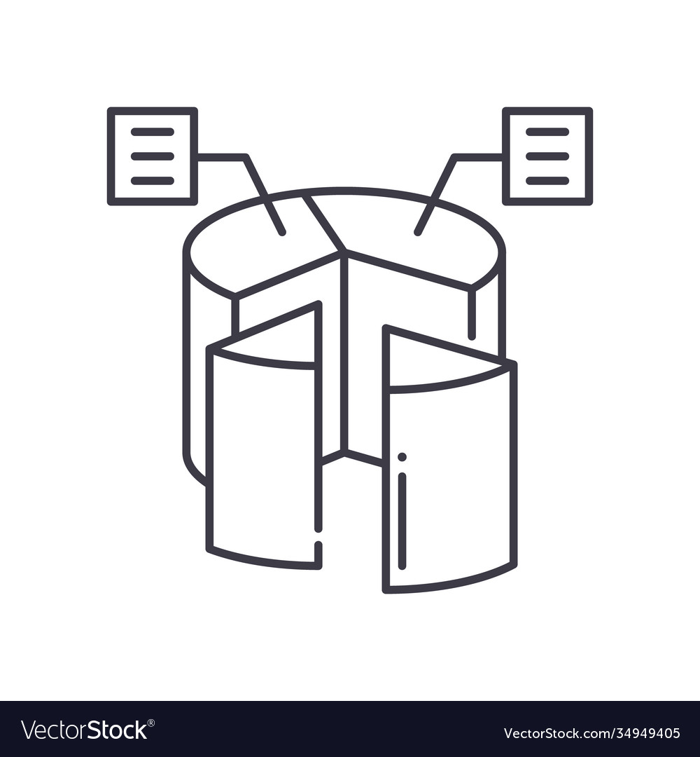 Data analytics symbol icon linear isolated
