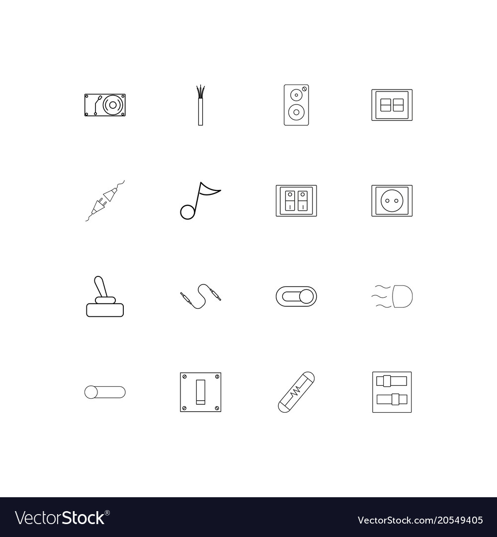 Electrical simple linear icons set outlined