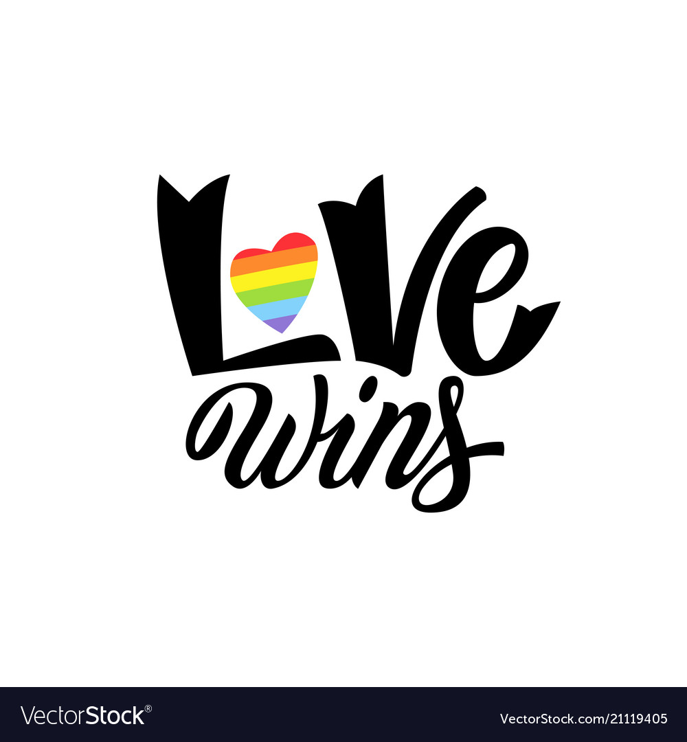 Gay lettering conceptual poster with lgbt rainbow Vector Image