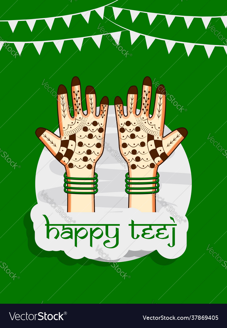 Indian festival teej Royalty Free Vector Image