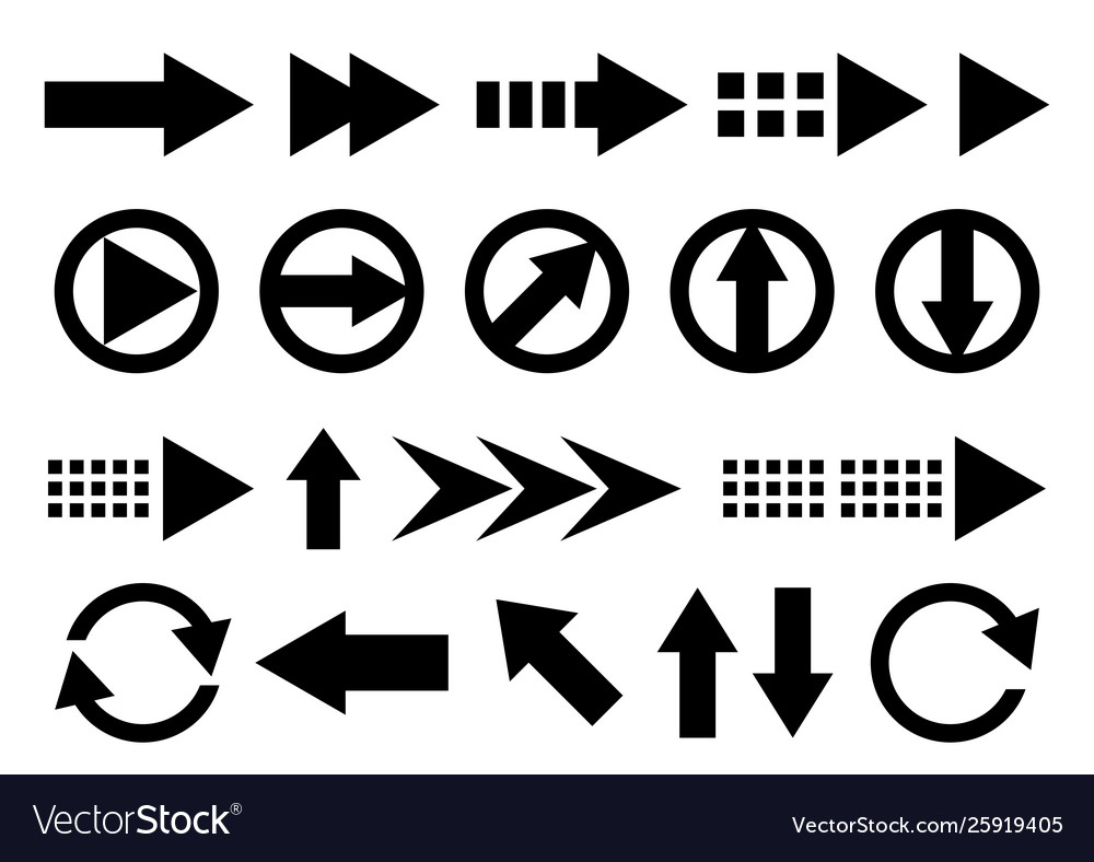 Isolated Arrow Shapes Collection
