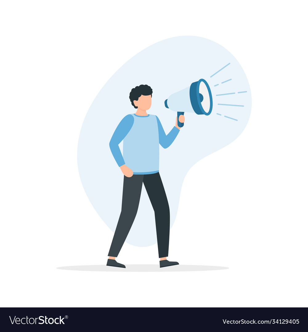 Man with Megaphone - Announcement