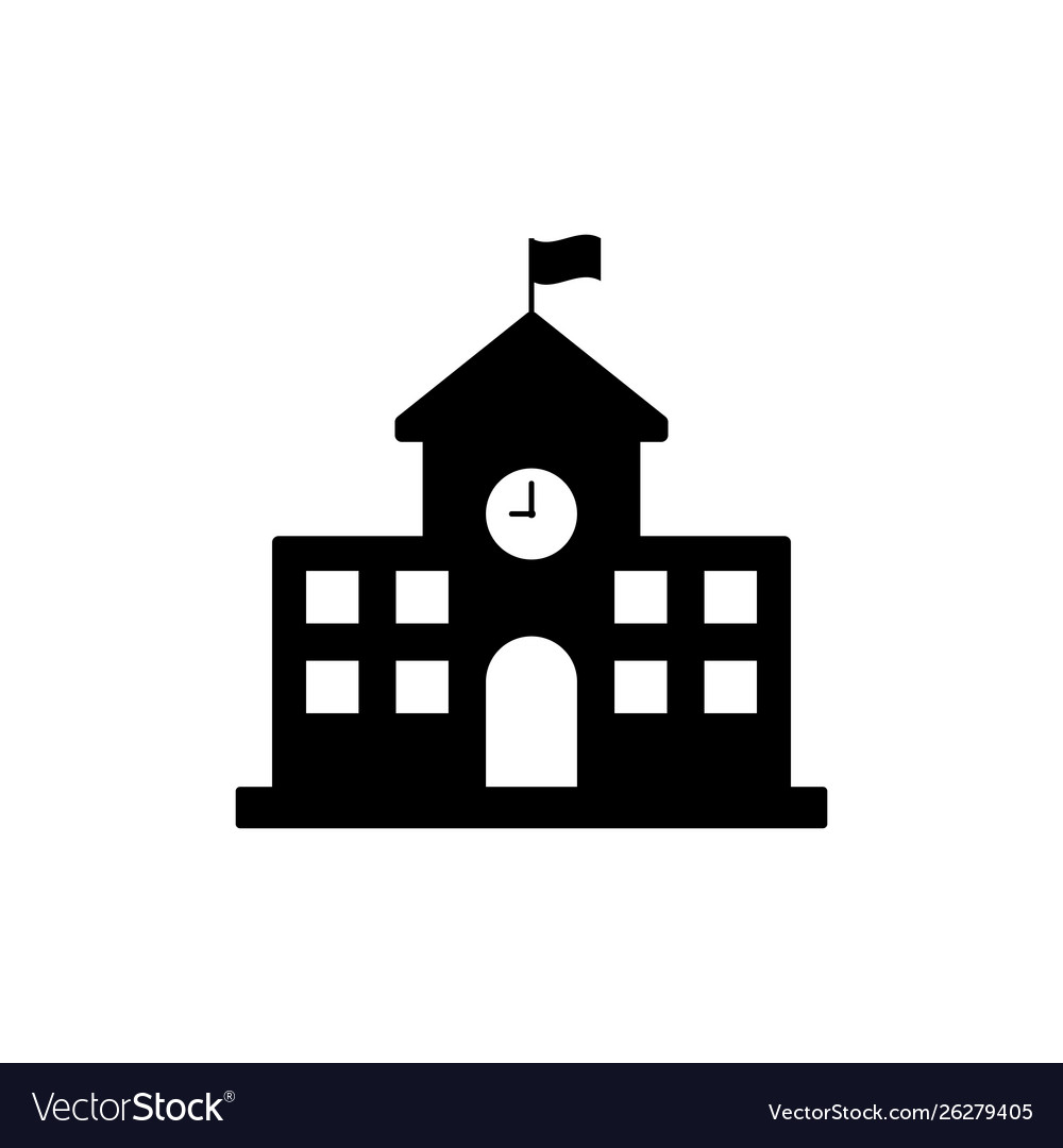 simple school building vector