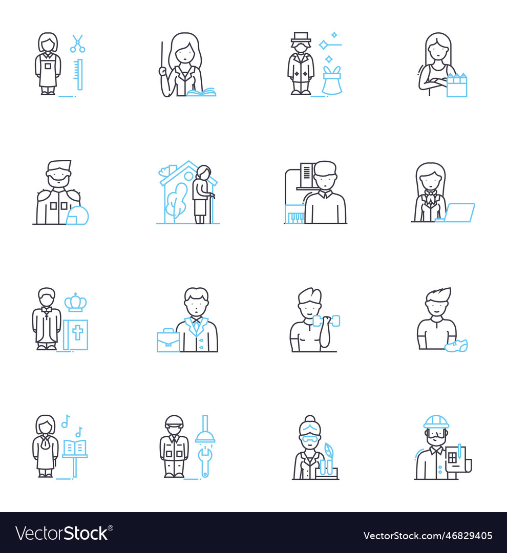 Time management linear icons set efficiency Vector Image Time management linear icons set efficiency