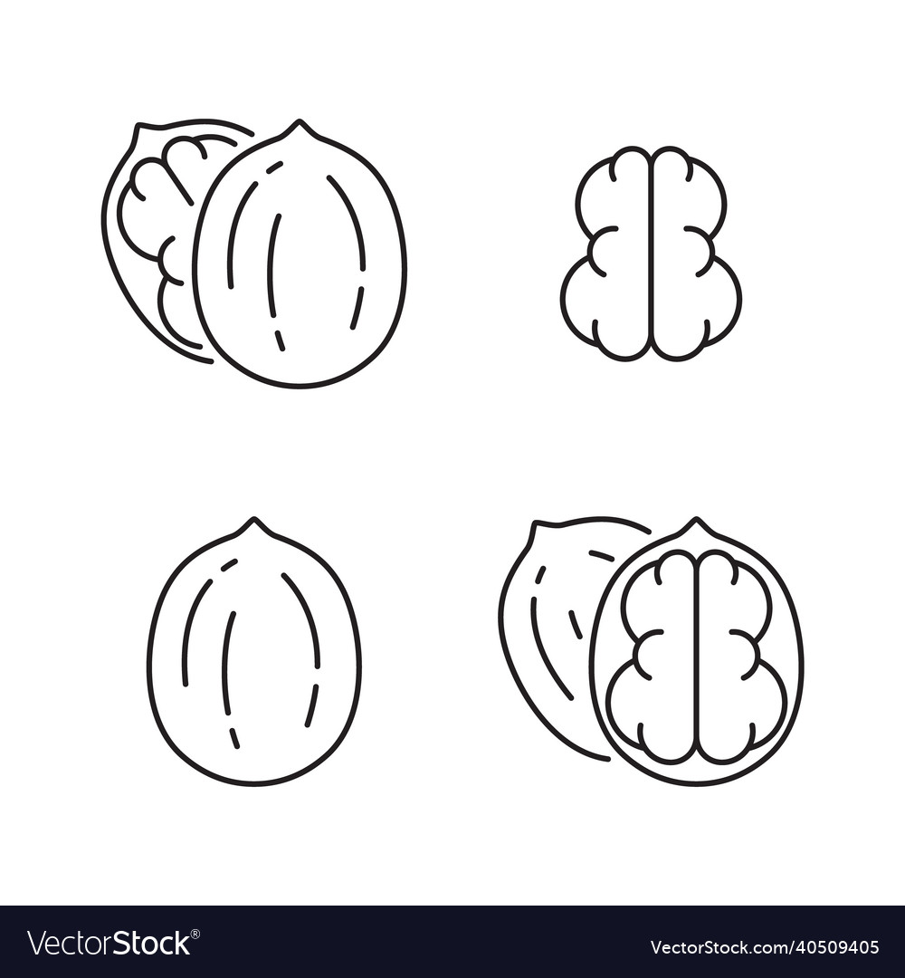 Walnut linear icons set