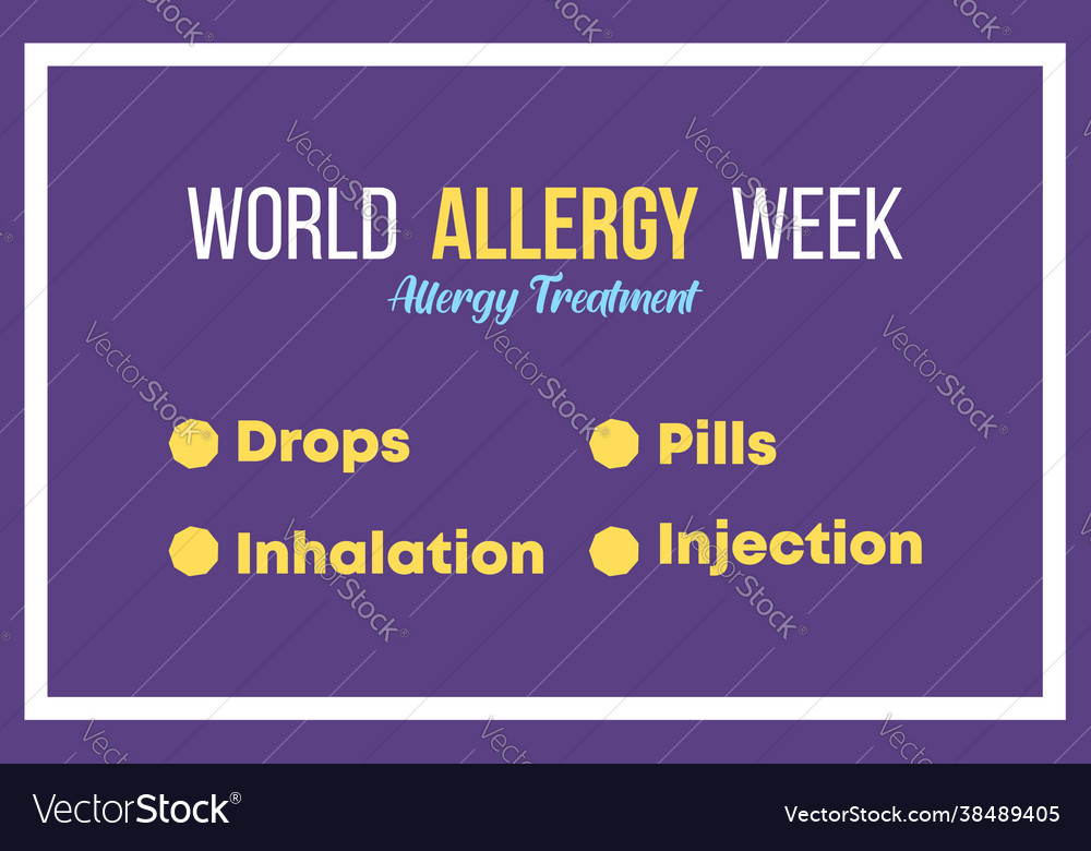 World allergy week treatment infographic