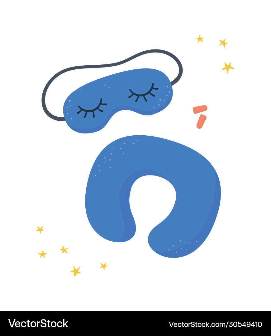 0326 sleep mask and pillow Royalty Free Vector Image