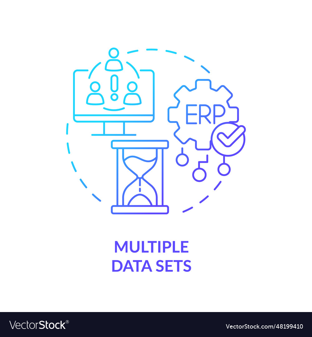 2d multiple data sets line icon concept