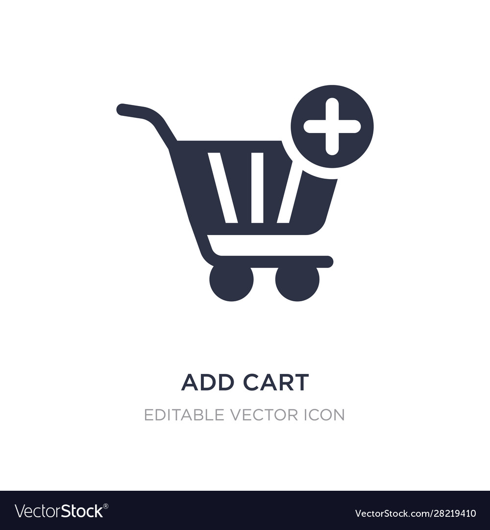 Add cart icon on white background simple element