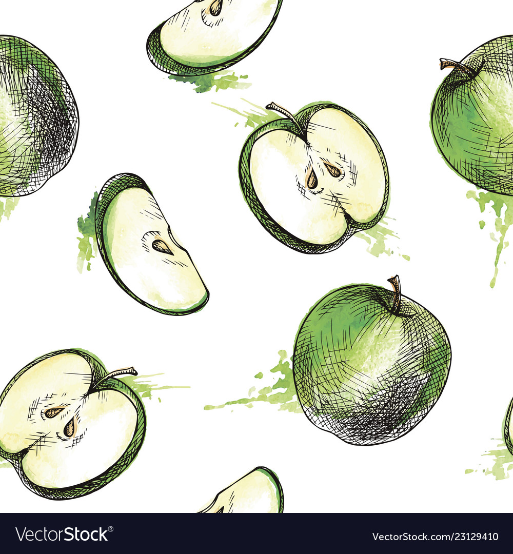 Apple Seamless Pattern Royalty Free Vector Image