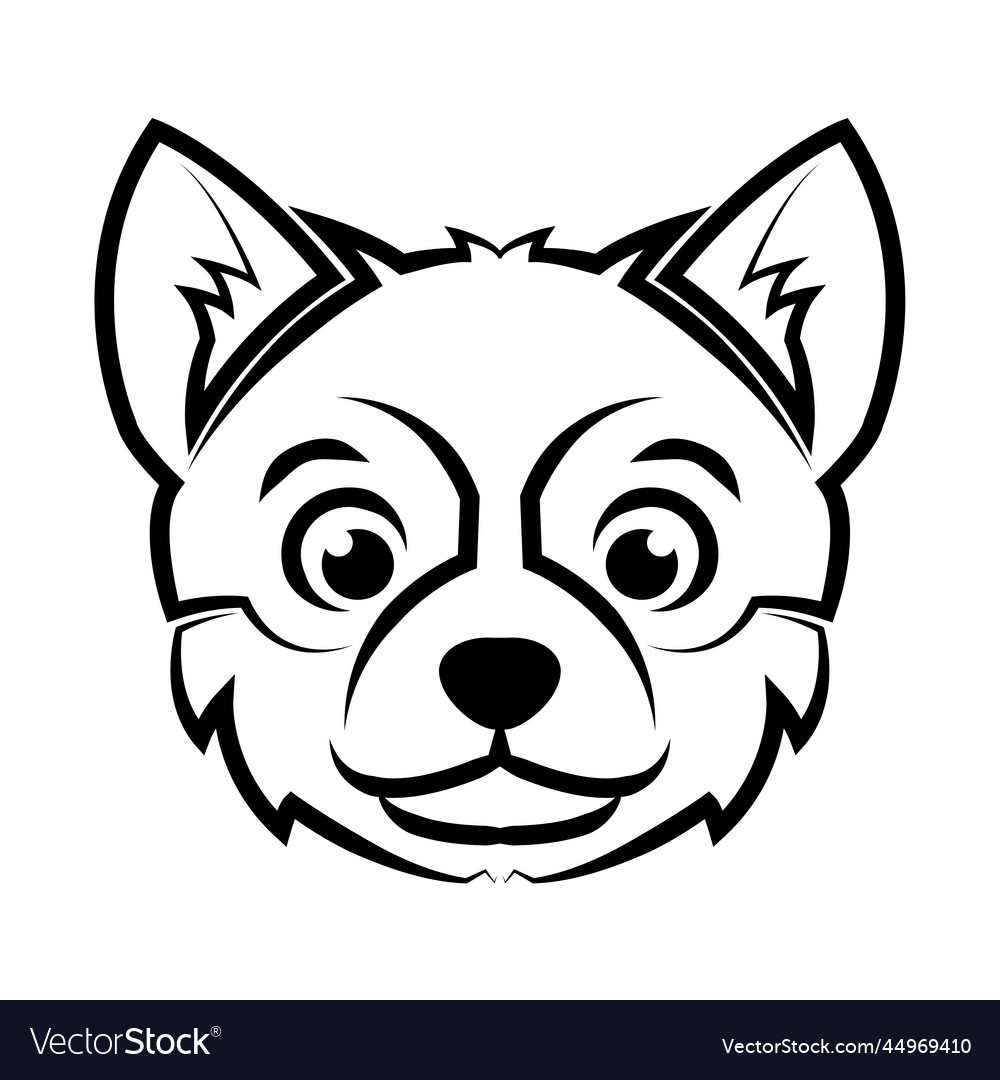 Black and white line art of dog head good use Vector Image