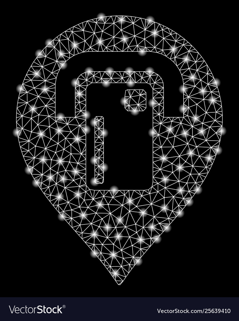 Bright mesh 2d atm map pointer with flare spots vector image Bright mesh 2d atm map pointer with flare spots