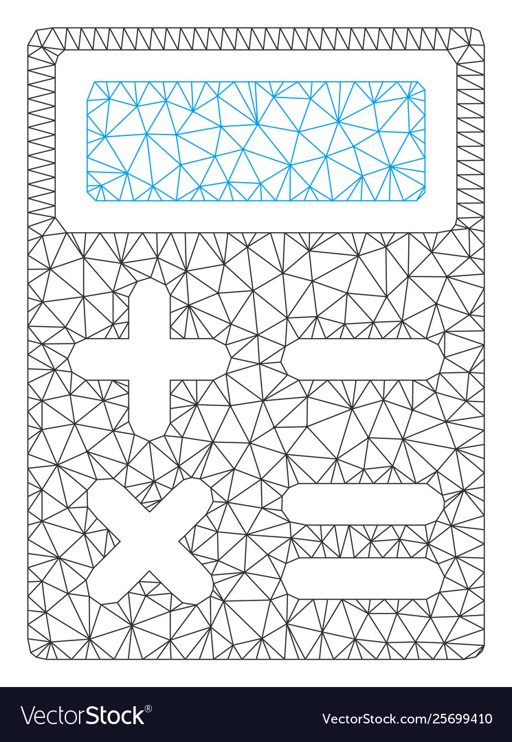 Calculator polygonal frame mesh vector image Calculator polygonal frame mesh
