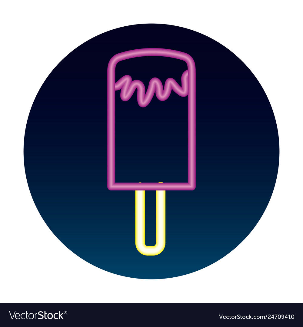 Delicious ice cream popsicle neon image