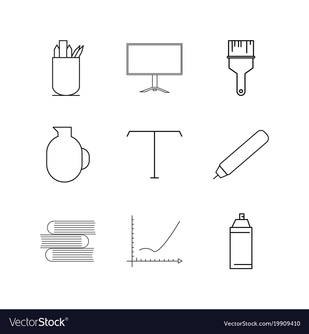 Design elements linear icon set simple outline