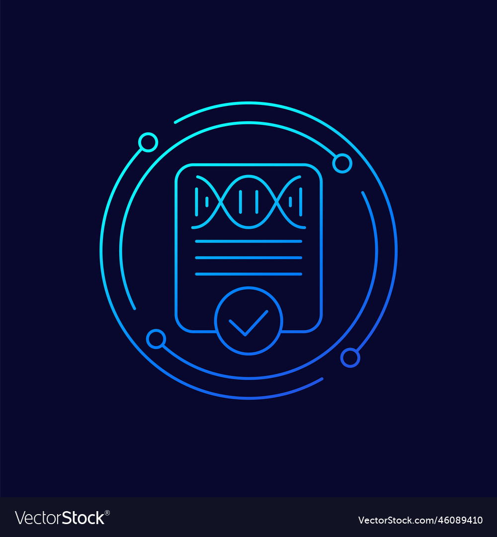 Dna test result icon linear design