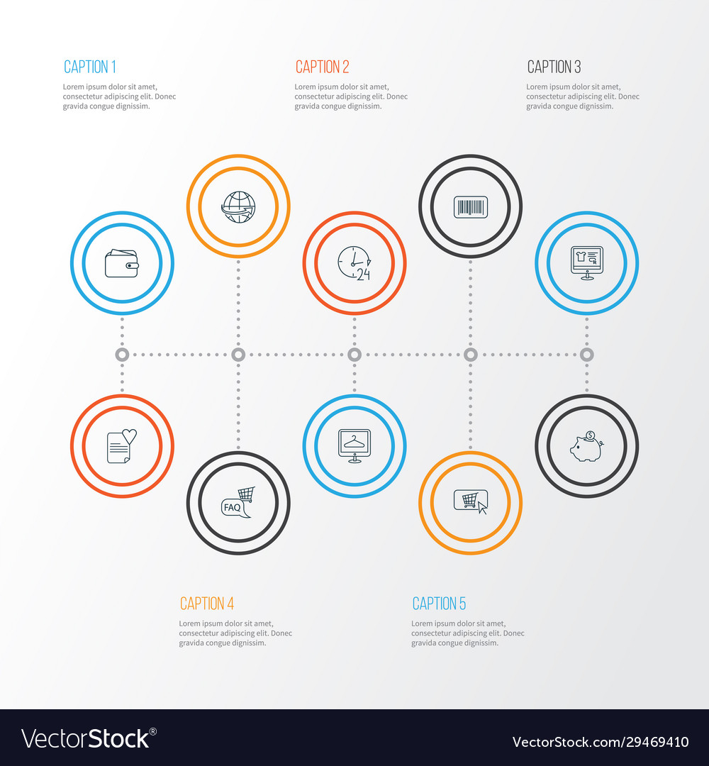 E-commerce icons line style set with worldwide vector image E-commerce icons line style set with worldwide