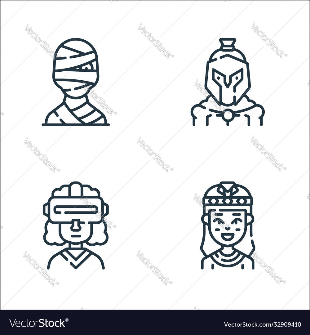 Fantastische Zeichen Linien-Icons linearen Satz vector image Fantastische Zeichen Linien-Icons linearen Satz