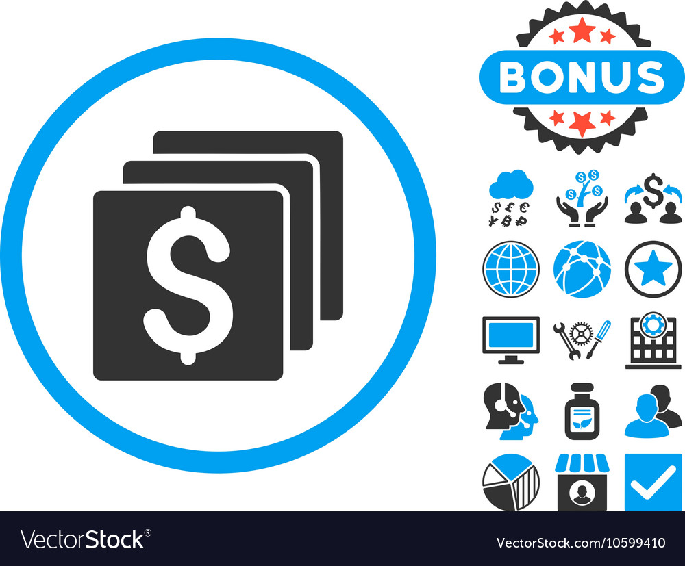 Finances flat icon with bonus