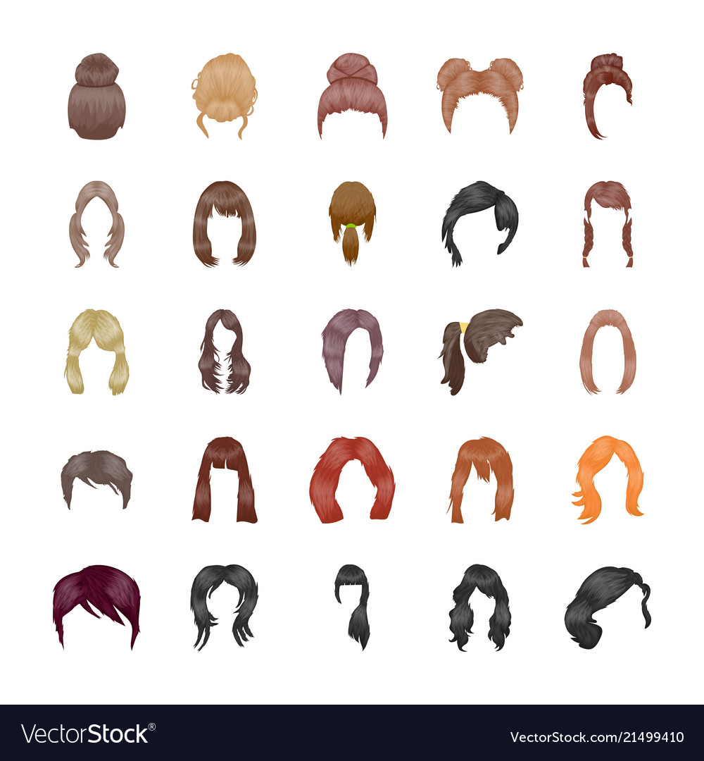 Hairstyles icons pack Royalty Free Vector Image