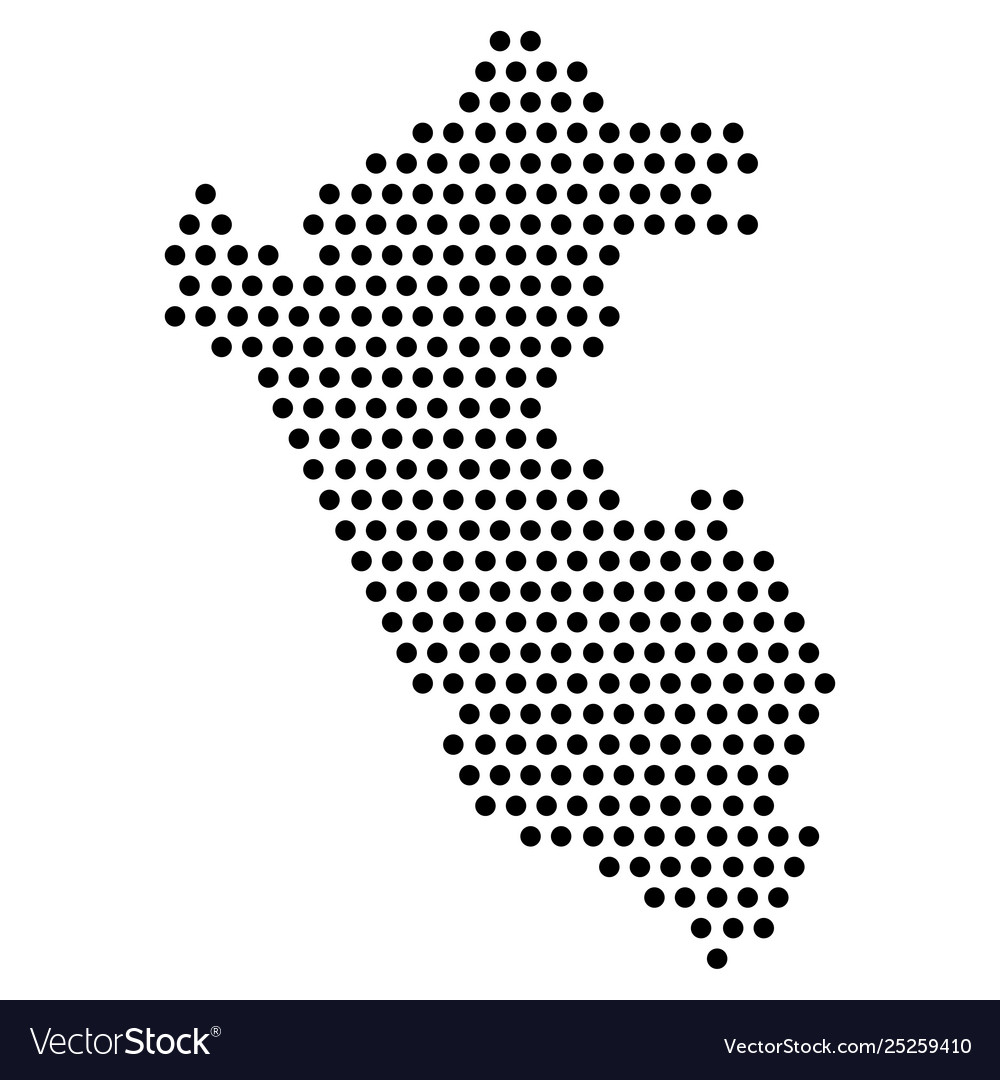 Isolated dotted political map peru