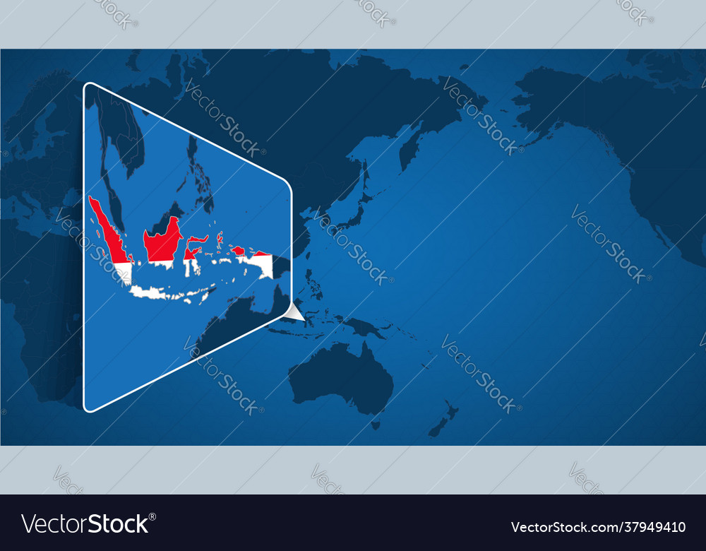 Location Indonesia On World Map Royalty Free Vector Image Location Indonesia On World Map Vector 37949410