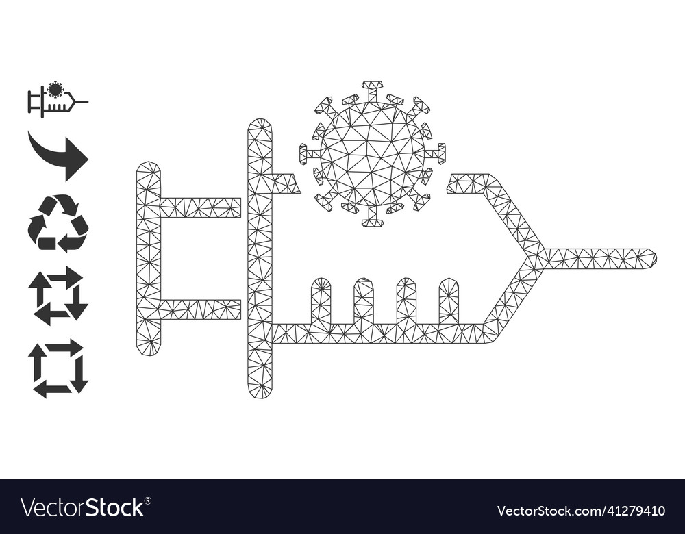 Mesh network virus inoculation icon vector image Mesh network virus inoculation icon