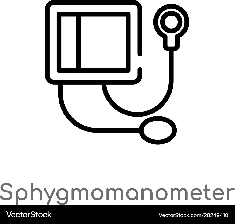 Outline sphygmomanometer icon isolated black Vector Image