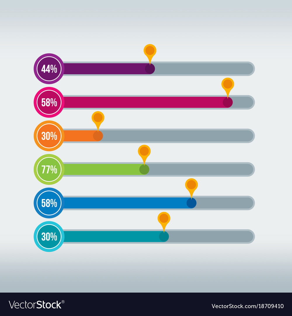 Progress bars infographic in multiple colors