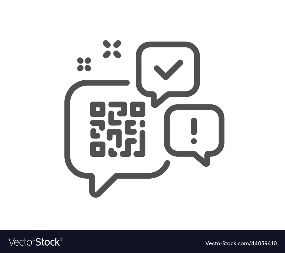 Qr code line icon scan barcode sign
