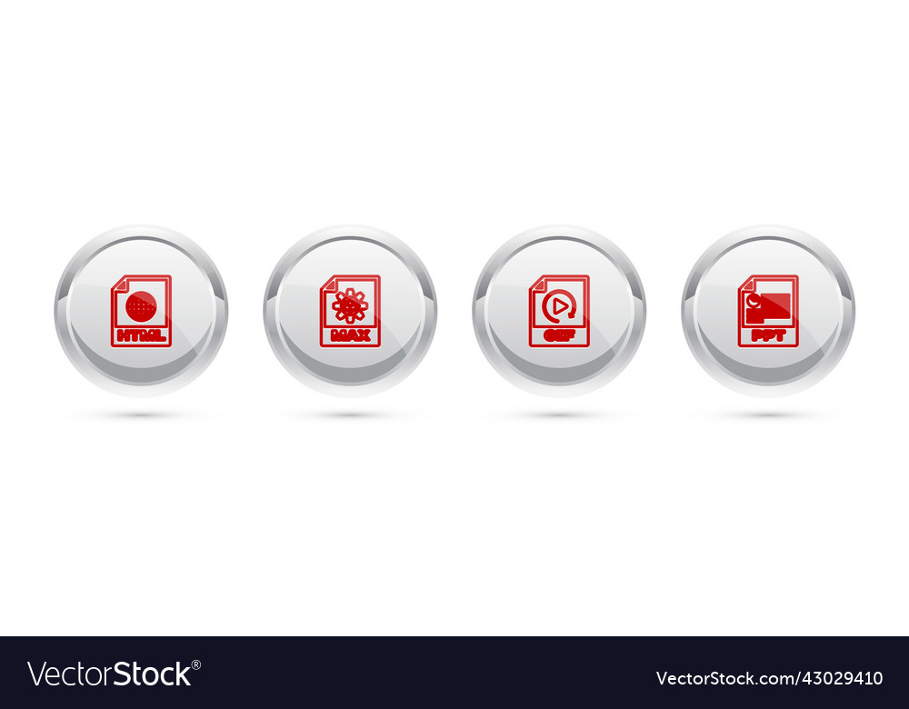 Set line html file document max gif and ppt vector image Set line html file document max gif and ppt