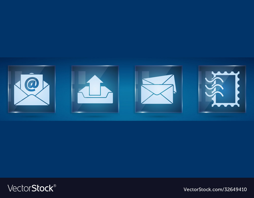 Set mail and e-mail upload inbox envelope vector image Set mail and e-mail upload inbox envelope