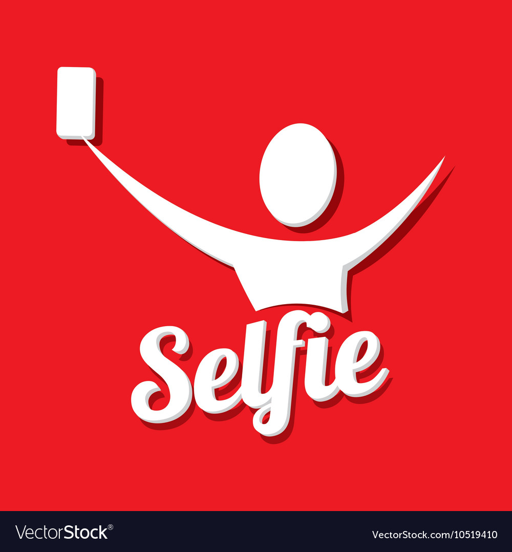 Taking selfie photo on smart phone concept icon