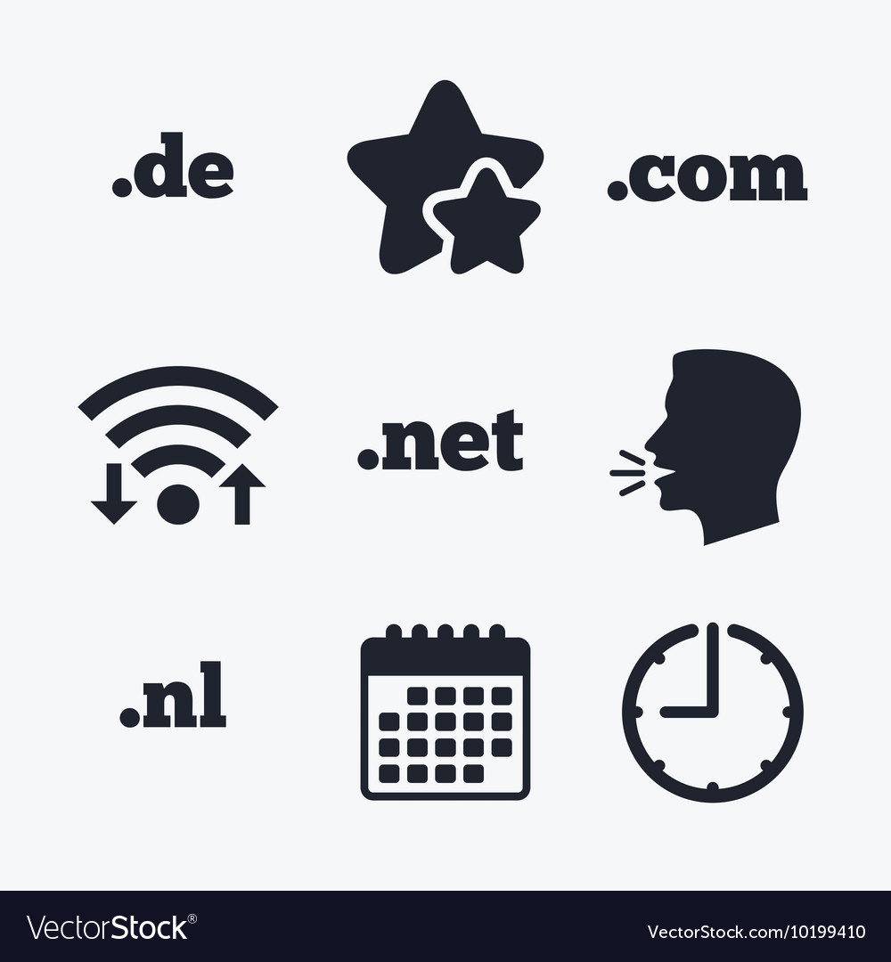 Top-level domains signs de com net and nl