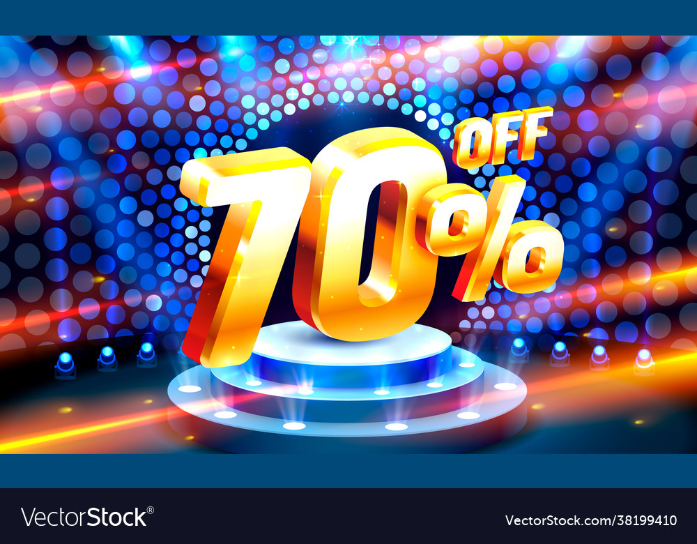 Up to 70 off sale banner promotion flyer retro vector image Up to 70 off sale banner promotion flyer retro