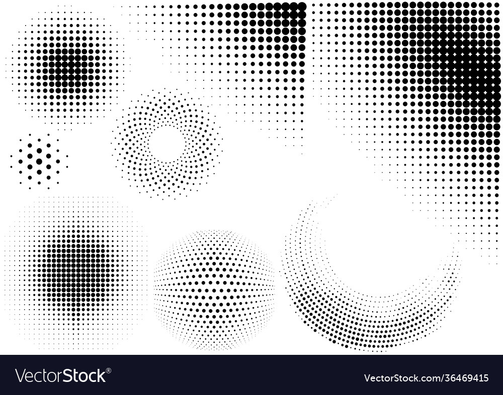 Abstract Dotted Halftone Patterns
