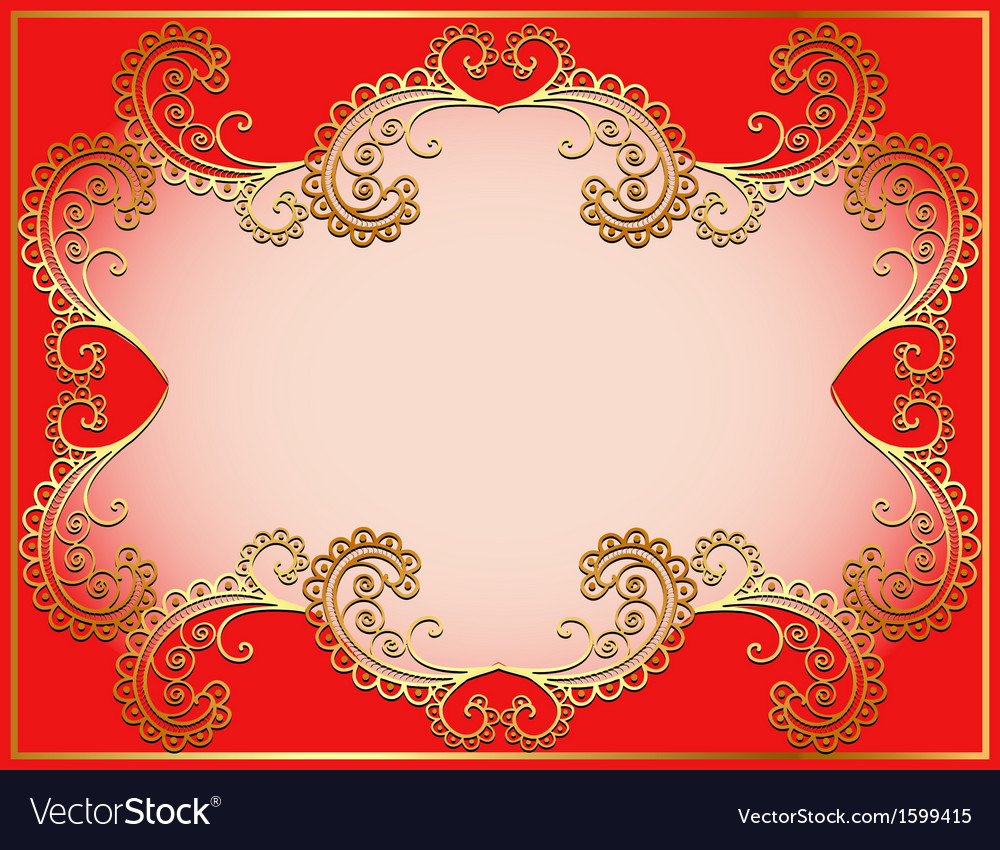 Ancient background framed gold Royalty Free Vector Image