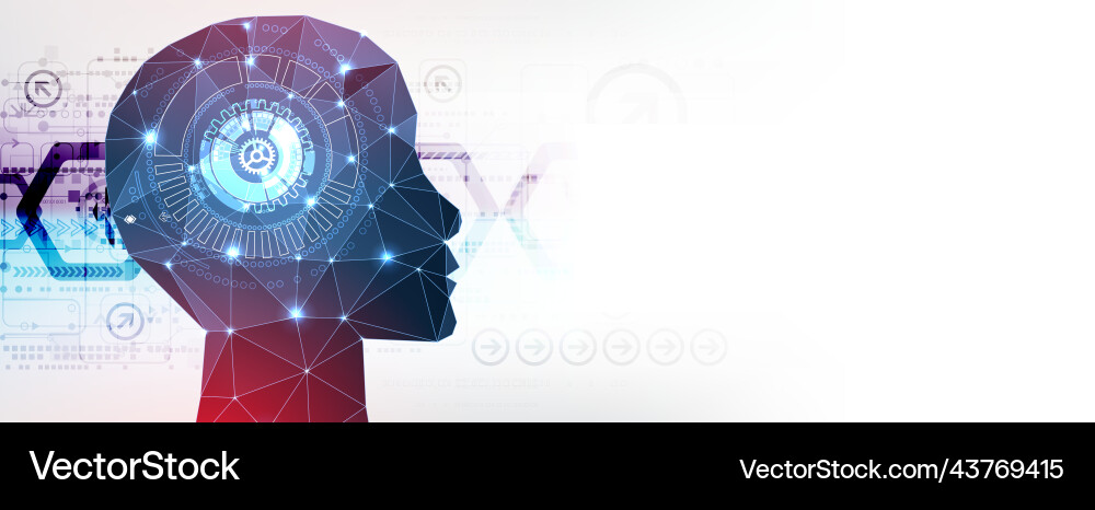 Artificial intelligence concept creative brain Vector Image