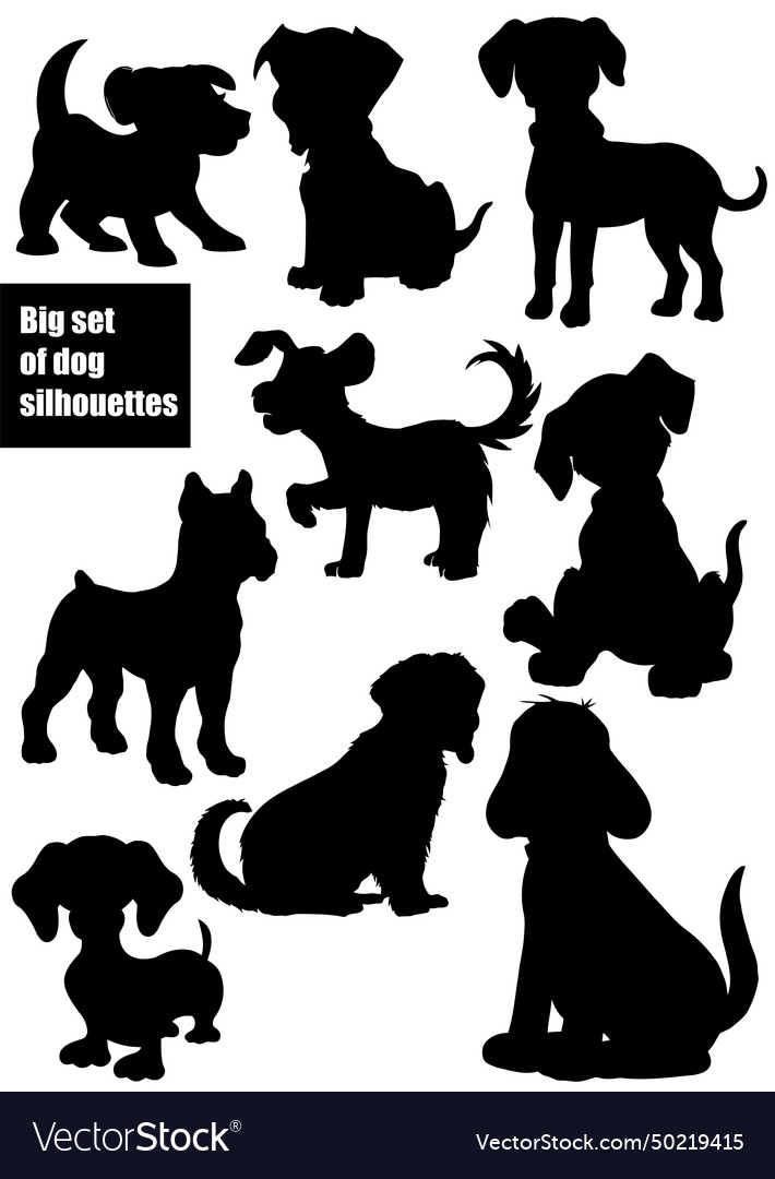 Black and white dog silhouettes