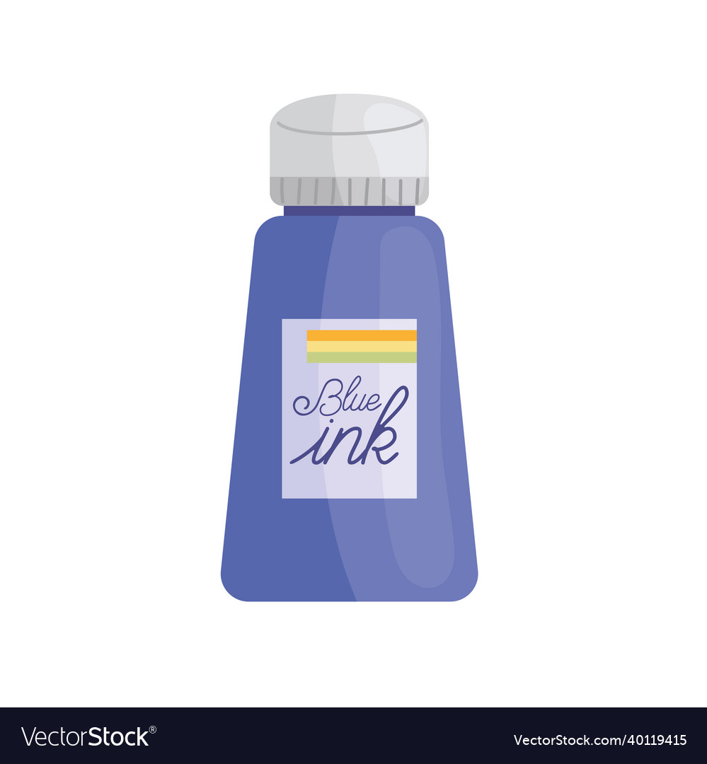 Blue ink bottle Royalty Free Vector Image - VectorStock