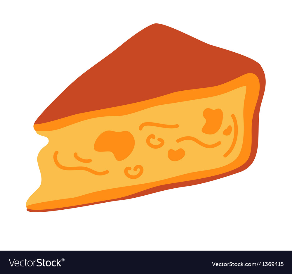 Cut cheese piece into triangles and slices Vector Image