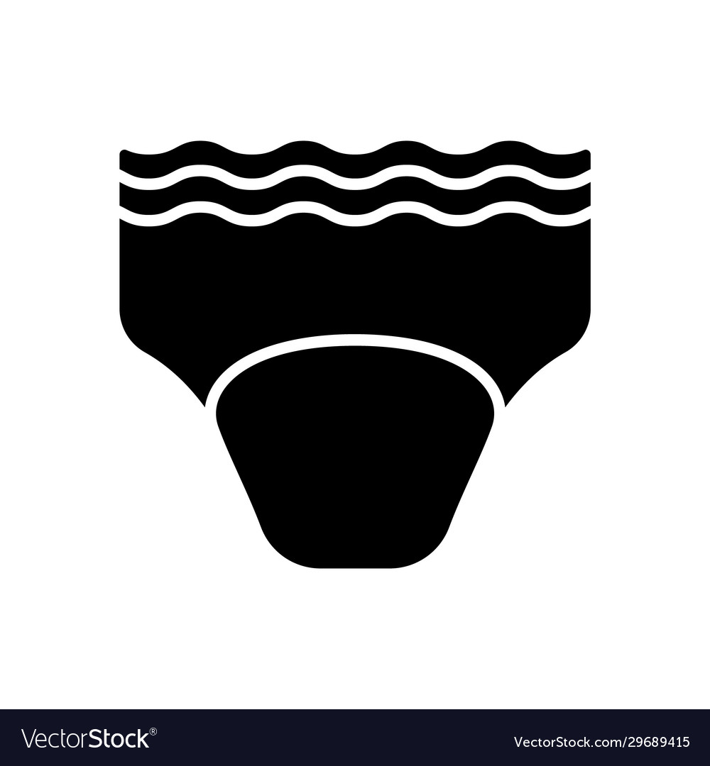 Cutout silhouette adult diaper outline icon Vector Image