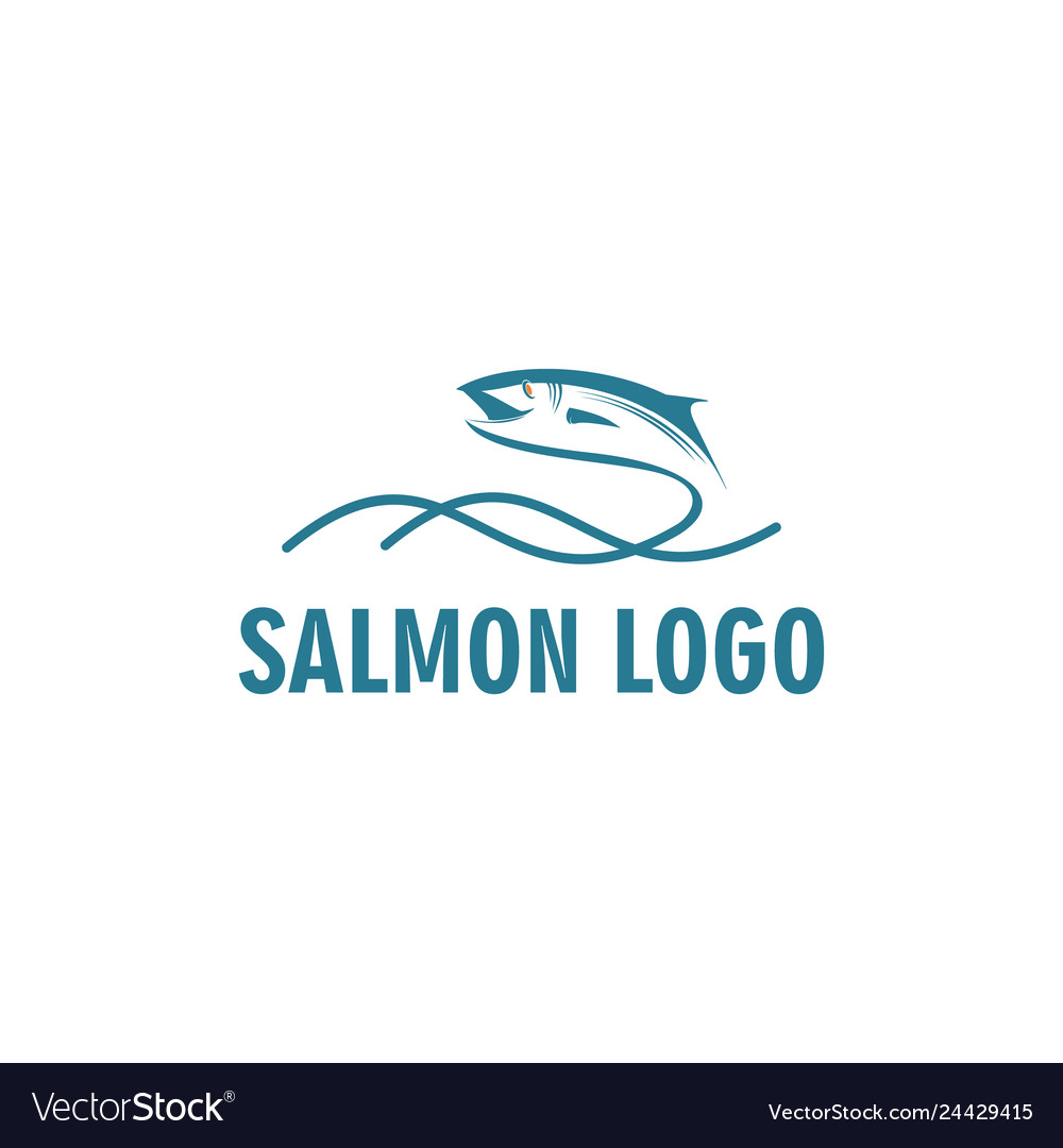 Fish logo designs inspirations with wave Vector Image